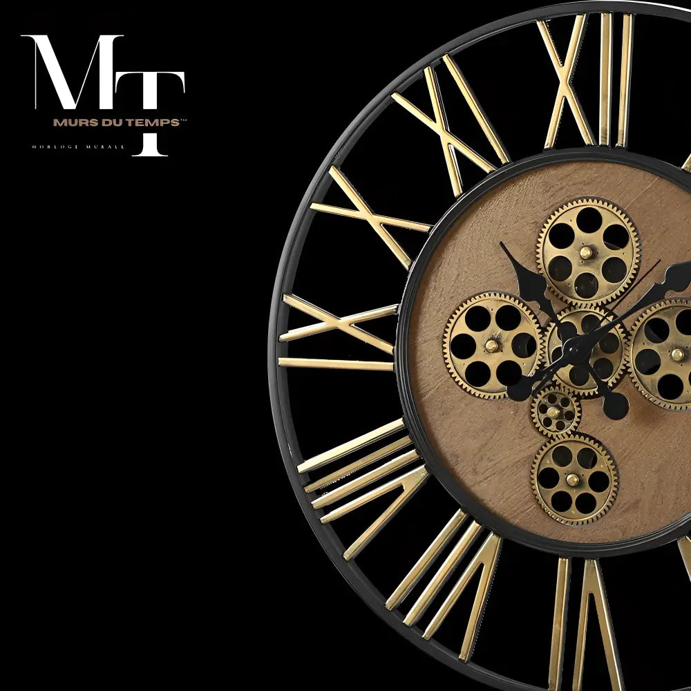 Große Steampunk-Wanduhr mit Zahnrädern