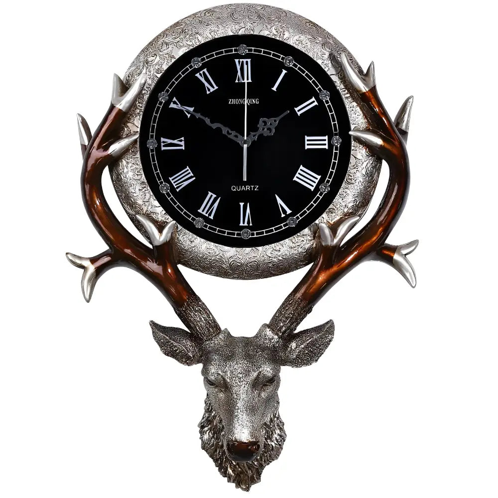 Wanduhr mit Hirschmotiv