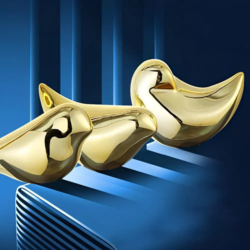Wanduhr Design Goldene Vögel