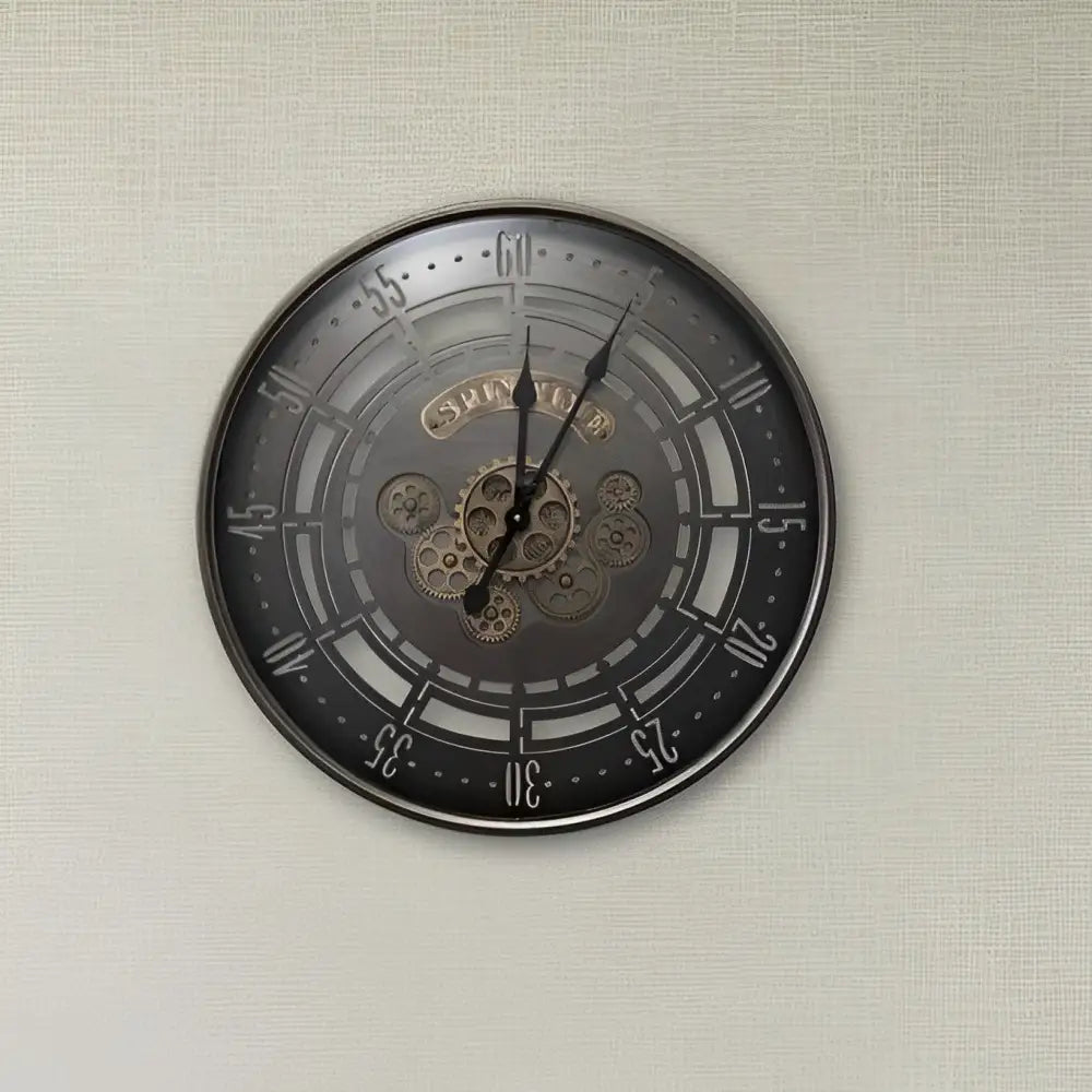 Industrielle Wanduhr Spin Time Vintage