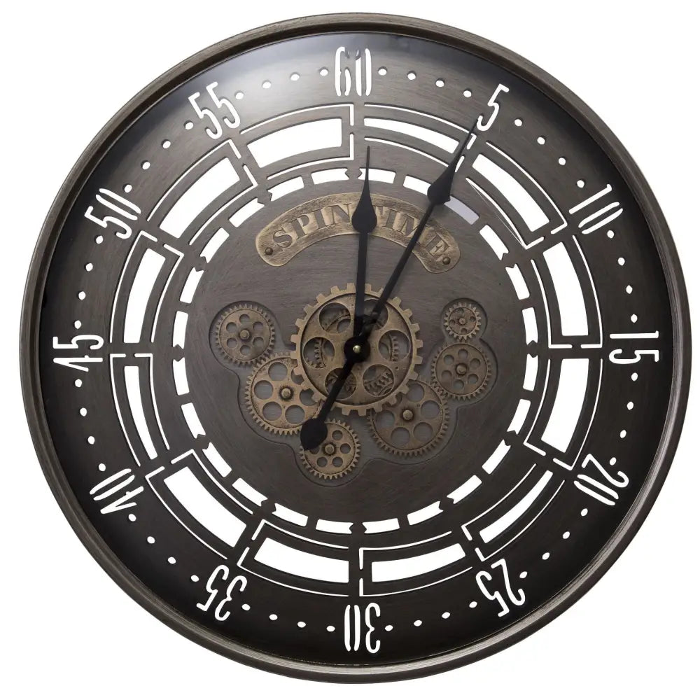 Industrielle Wanduhr Spin Time Vintage