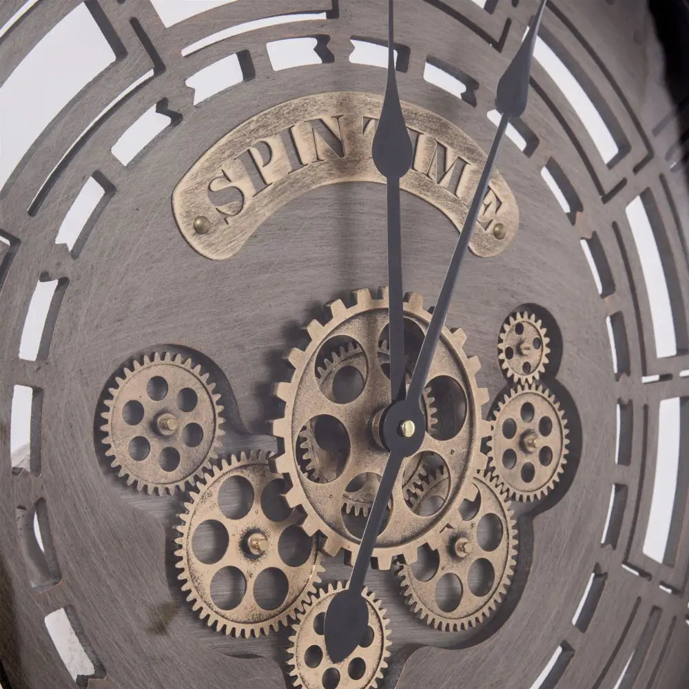 Industrielle Wanduhr Spin Time Vintage