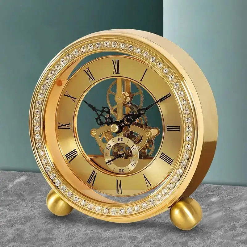 Mechanische Tischuhr in Gold