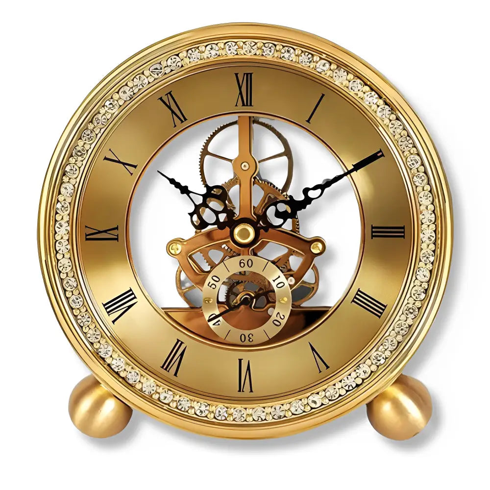 Mechanische Tischuhr in Gold