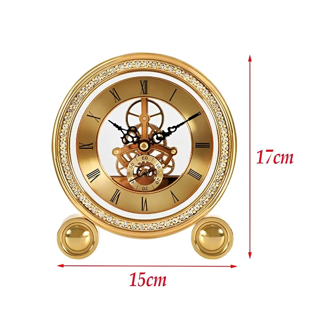 Mechanische Tischuhr in Gold