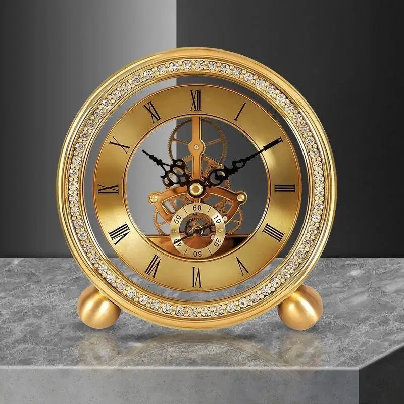 Mechanische Tischuhr in Gold