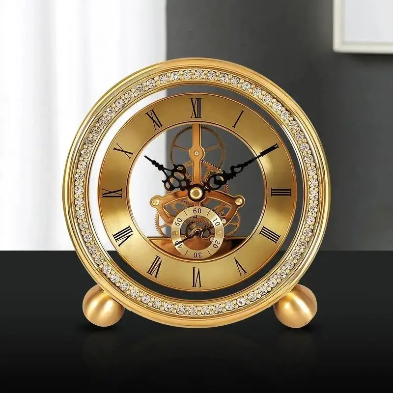 Mechanische Tischuhr in Gold