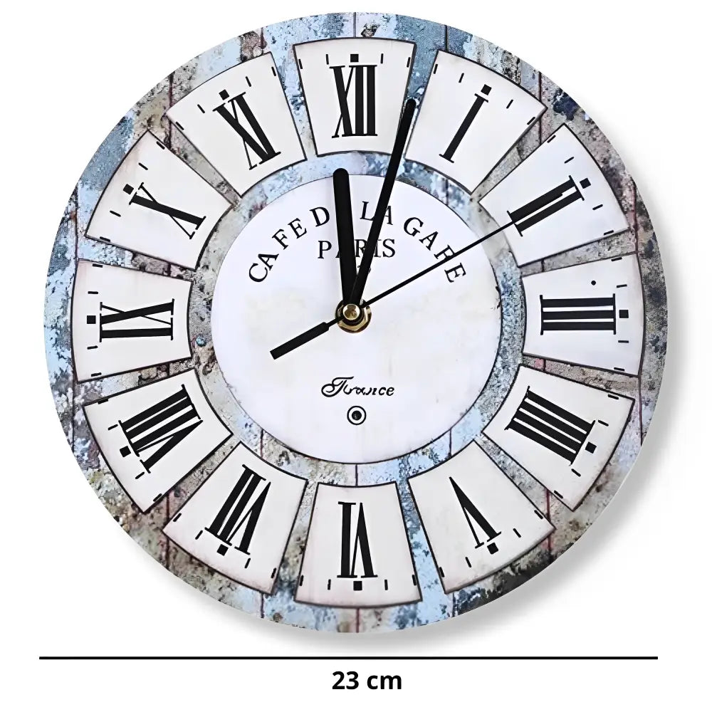 Kleine Vintage-Wanduhr Café de la Gare