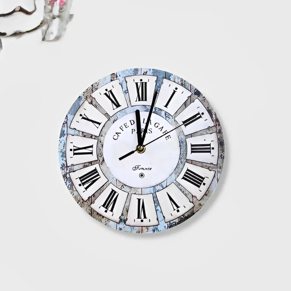 Kleine Vintage-Wanduhr Café de la Gare