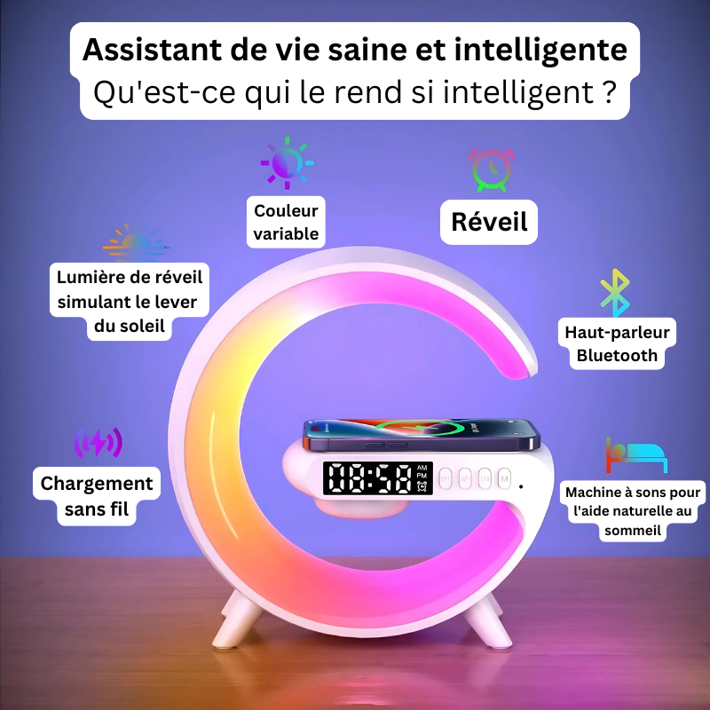 RGB-Wecker mit kabellosem Ladegerät