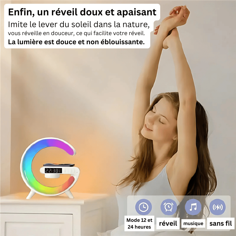 RGB-Wecker mit kabellosem Ladegerät