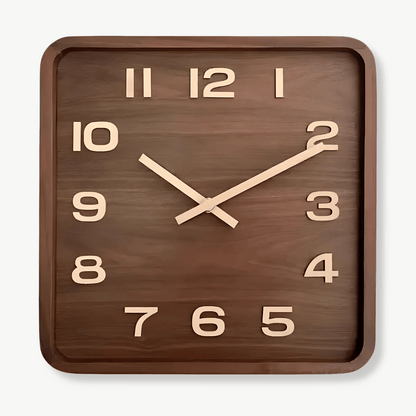 Quadratische Wanduhr aus Holz