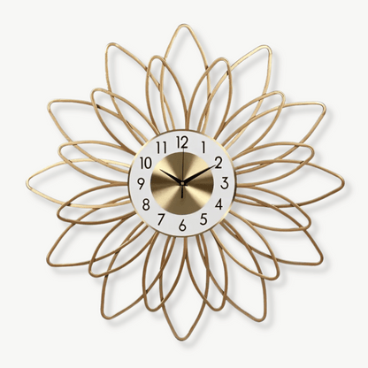 Wanduhr Goldene Blume Design