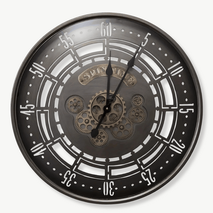 Industrielle Wanduhr Spin Time Vintage