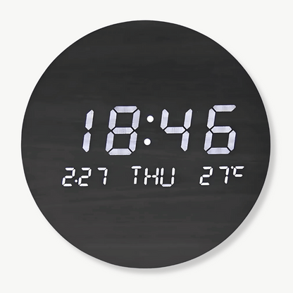 Wanduhr aus Massivholz mit LED