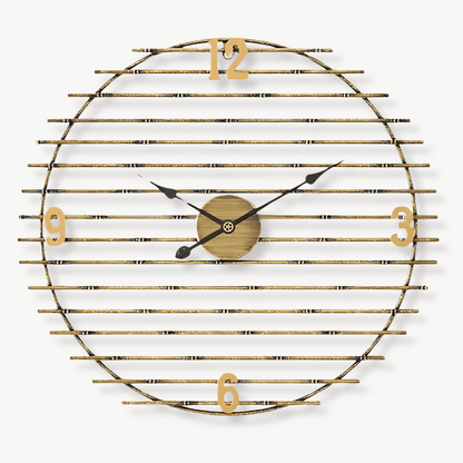 Wanduhr aus goldenem Metall