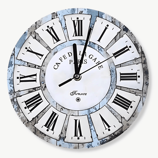 Kleine Vintage-Wanduhr Café de la Gare