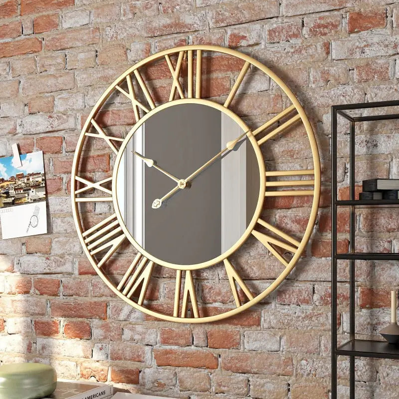 Wanduhr Römische Zahlen & Spiegel