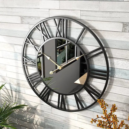 Wanduhr Römische Zahlen & Spiegel