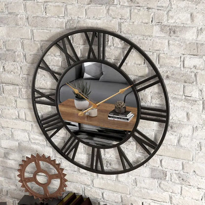 Wanduhr Römische Zahlen & Spiegel