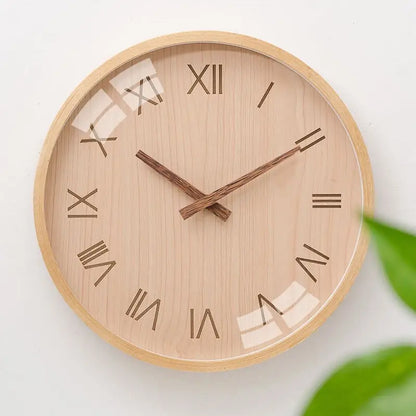 Wanduhr Holz Design römische Ziffern
