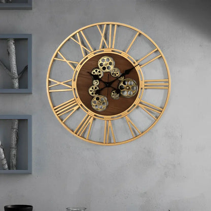 Wanduhr Holz & Zahnräder