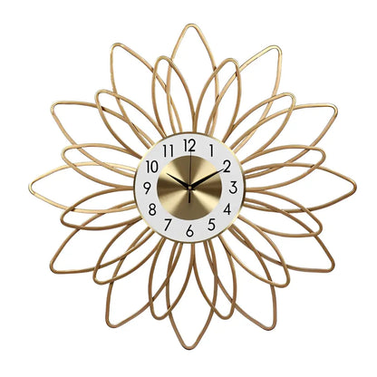 Wanduhr Goldene Blume Design