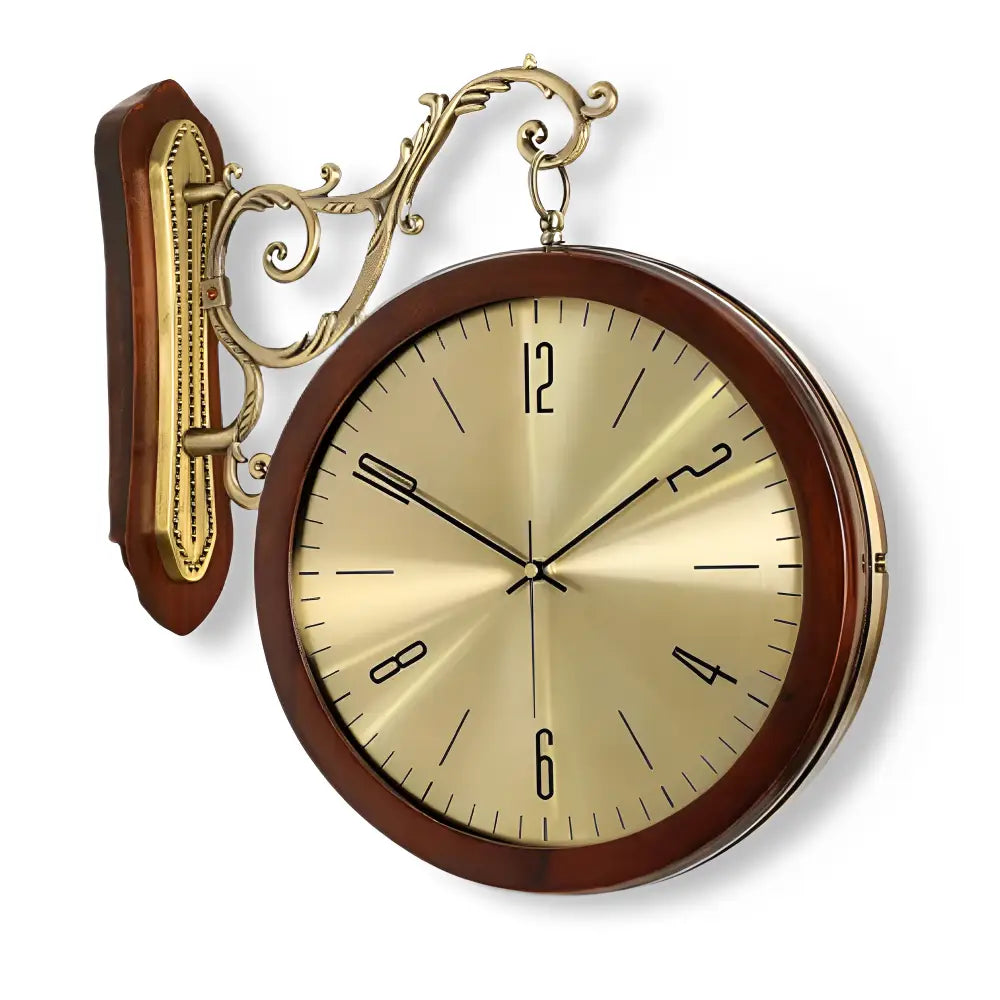 Wanduhr im Vintage-Stil mit doppelseitigem Zifferblatt