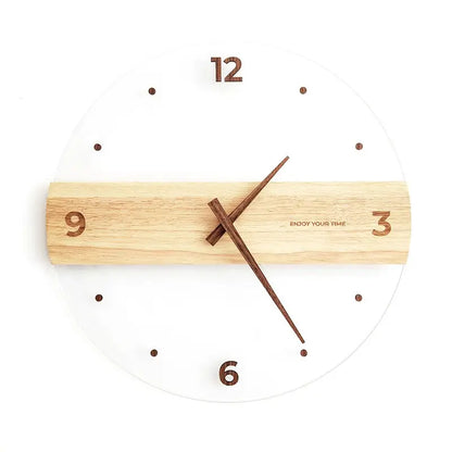 Wanduhr aus Holz und Acryl