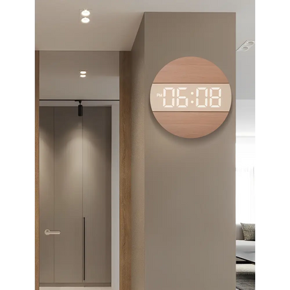Wand-LED-Uhr aus Holz