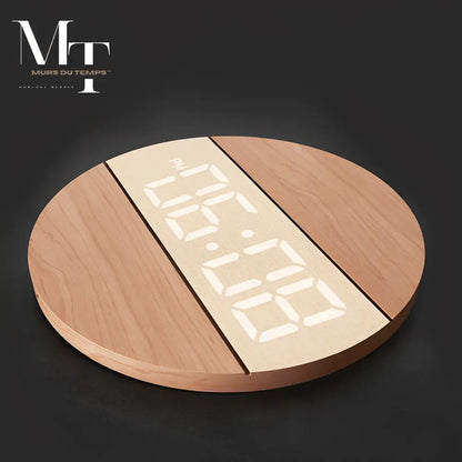 Wand-LED-Uhr aus Holz