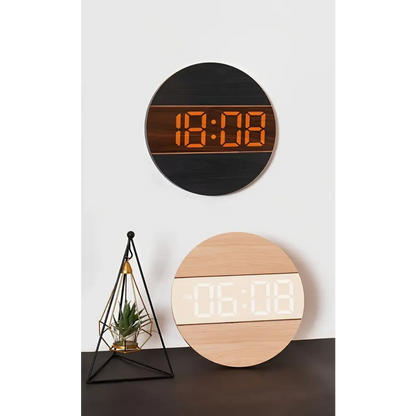Wand-LED-Uhr aus Holz