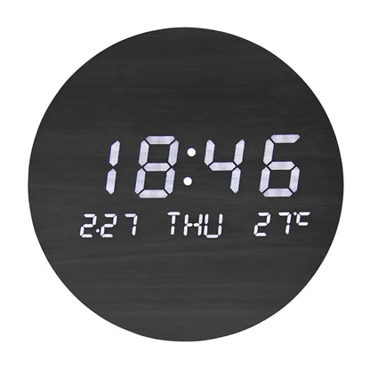 Wanduhr aus Massivholz mit LED