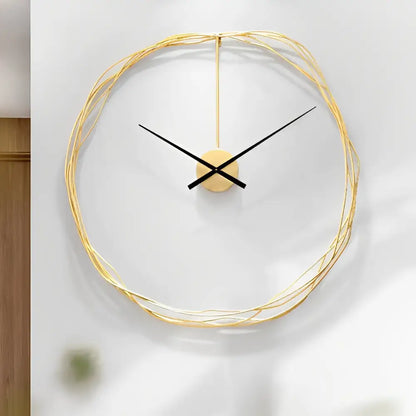 Wanduhr Goldener Drahtkreis