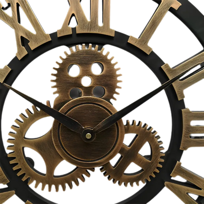 Steampunk Wanduhr mit Zahnrädern
