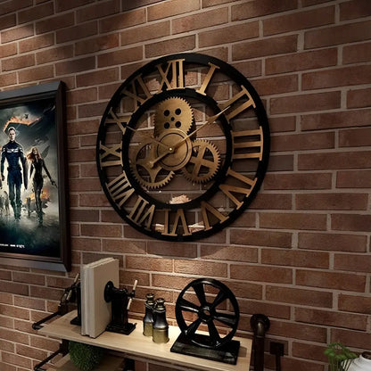 Steampunk Wanduhr mit Zahnrädern