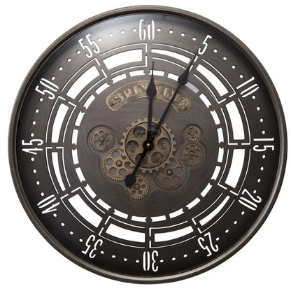 Industrielle Wanduhr Spin Time Vintage