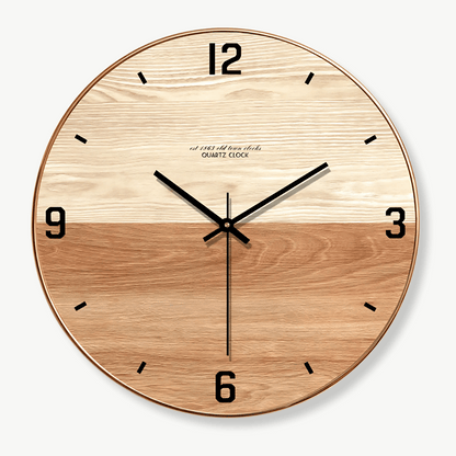 Wanduhr aus Holz mit zweifarbiger Nuance