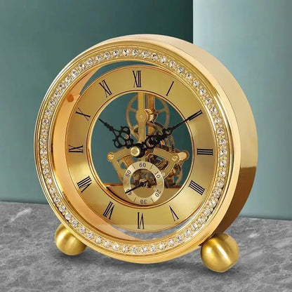 Mechanische Tischuhr in Gold